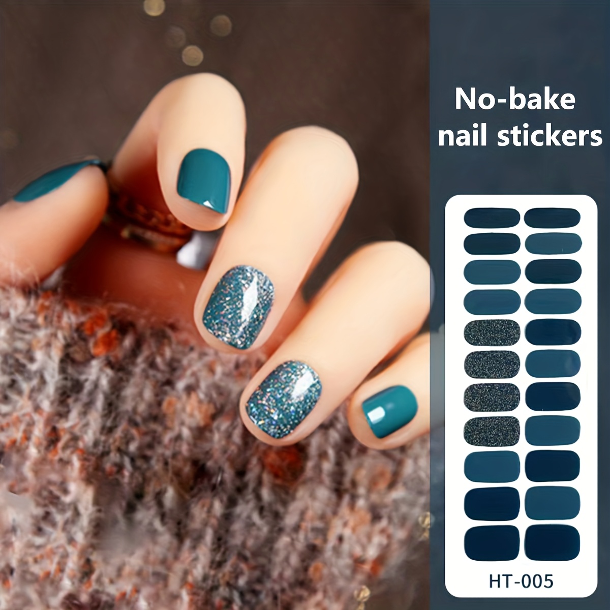 1 Sheet/22pcs Nail Stickers, Full Nail Sticker Design, Self-adhesive Nail Polish Strips, Nail Art Stickers, Nail Decoration For Women