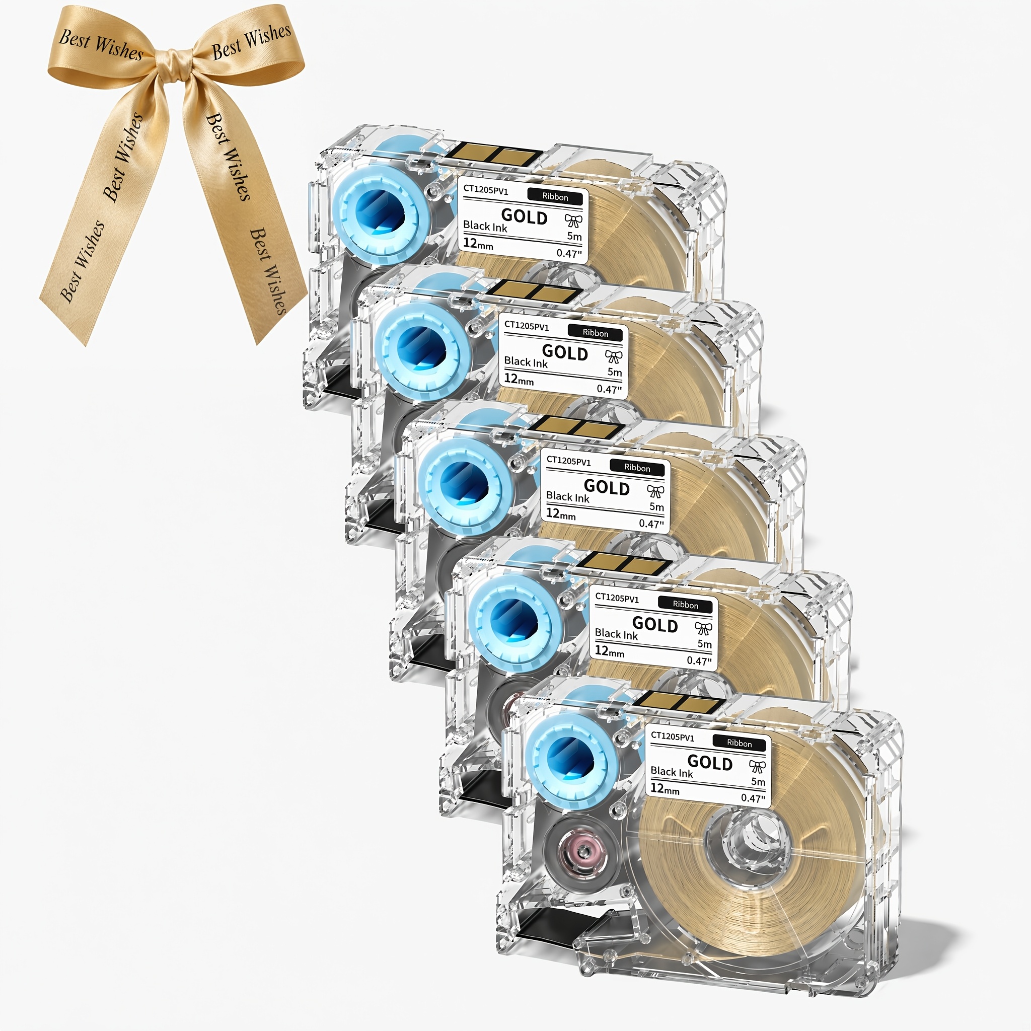 TEMU Confezione da 5 nastri esclusivi in raso Phomemo A30/A30S/P15 adatti per confezioni regalo, bouquet da sposa, lavoretti fai da te - Nastro in