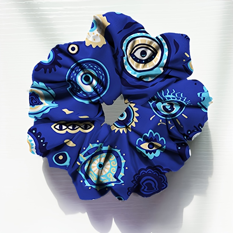 Image of 1 Stylish And Cute Evil Eyes Hair Tie, A Elastic And Durable Fashionable Hair Accessory For Women