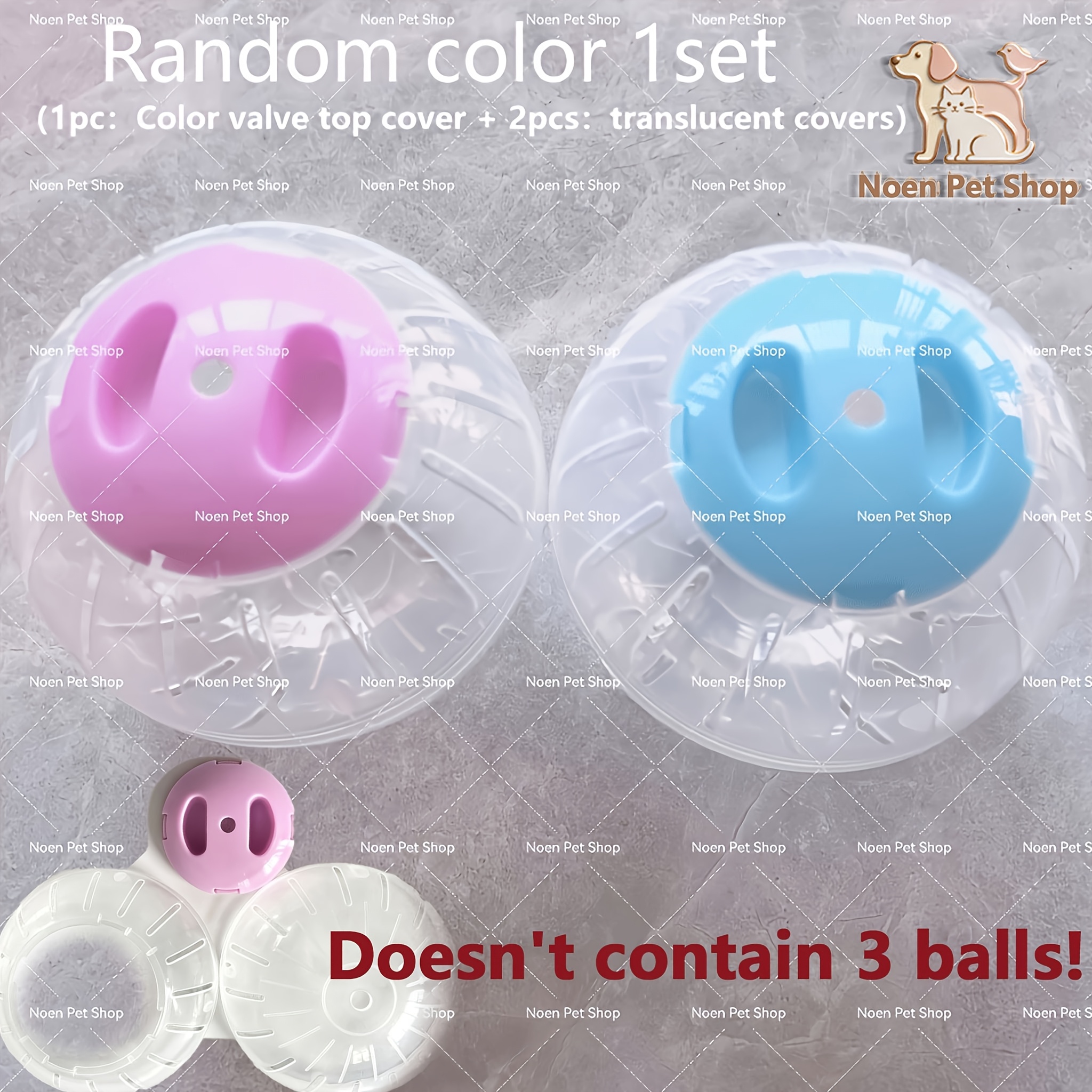 TEMU 3pcs Composants, Balle de 'Extérieur pour Hamster, Matériau PP en Plastique Souple, Petit Hamster Souris Pygmée, Jouet de Balle de Course pour