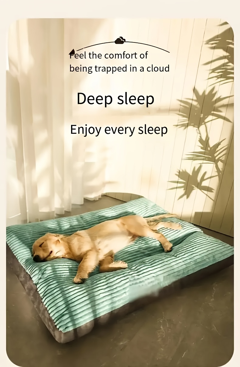   stripe square pet bed soft durable scratch resistant dog mat for small to medium breeds   cozy cat nest with removable polyester fill Product details 5