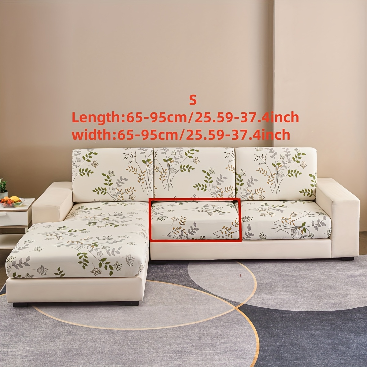 TEMU Ensemble Complet de Housse de Canapé en Tissu Fibre Élastique et Imprimée, Ensemble de Coussins et Housse d'-dos Adaptés à Toutes dans