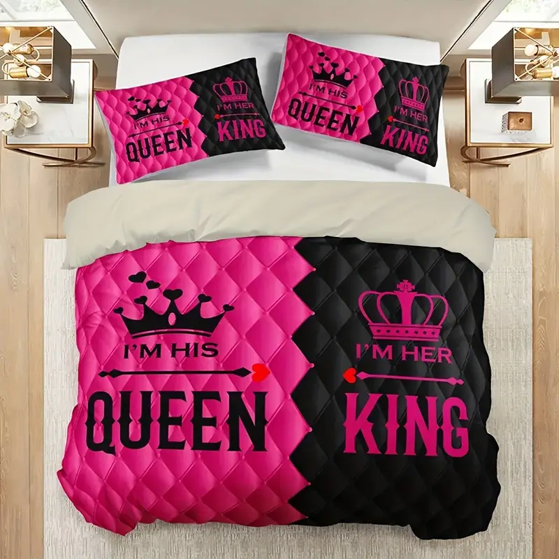 3pcs couples print duvet cover set with 1 duvet cover 2 pillowcases without pillows home dorm high definition contrast exuding and Product details 0