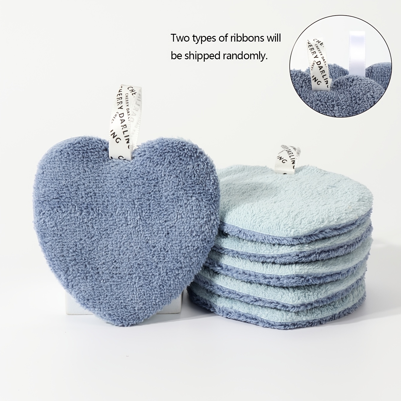 TEMU 6pz Struccanti per , Trucco Riutilizzabili, Panni Trucco Lavabili , Design a Forma di Cuore, per del e della Pelle, Acqua Rimuove il Trucco