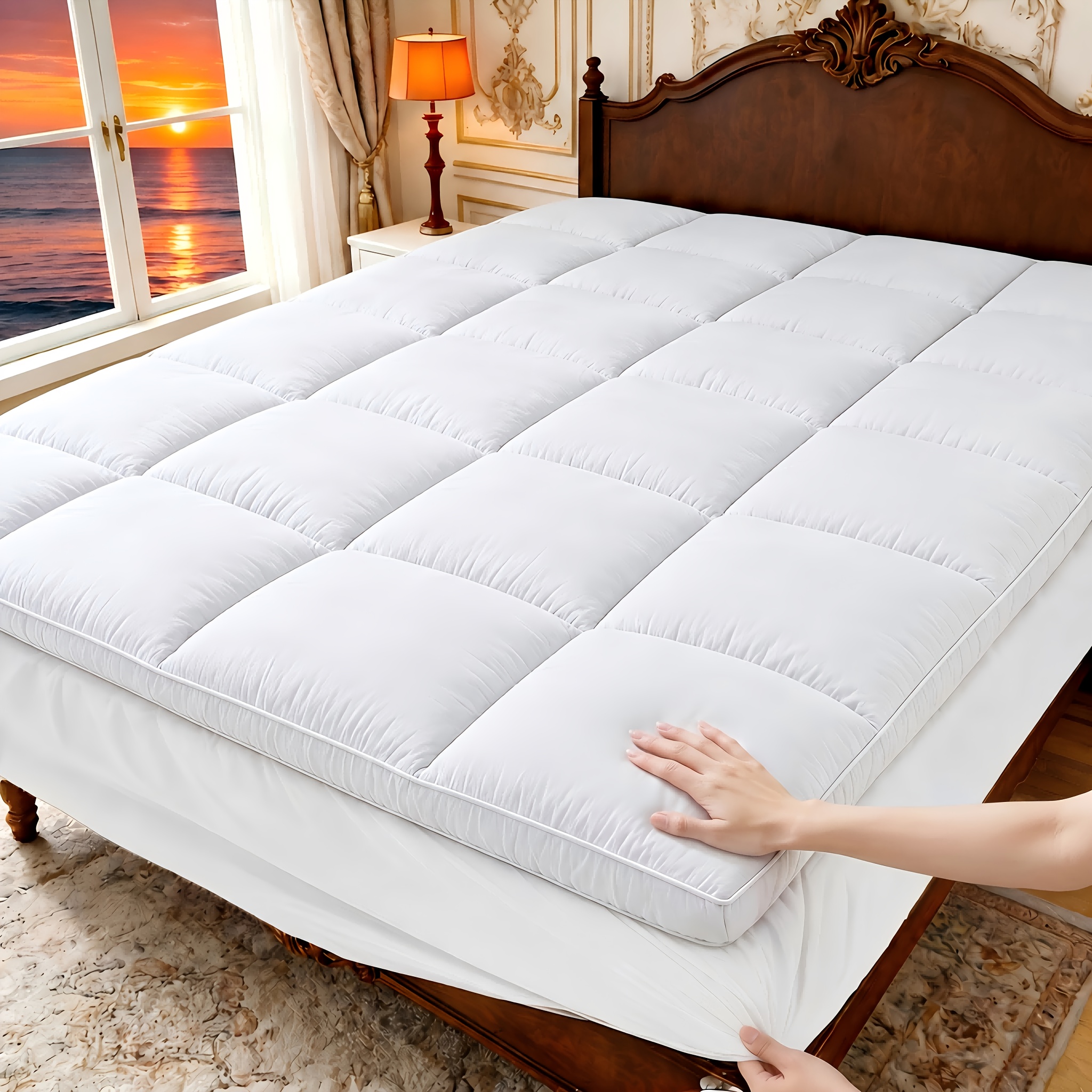 Cooling Mattress Topper Mattress Protector Mattress Pad - Cool And Refreshed - Quilted Machine Washable - Deep Pocket 8-21 Inch Stretchable - Multiple Colors And Sizes Mattresses
