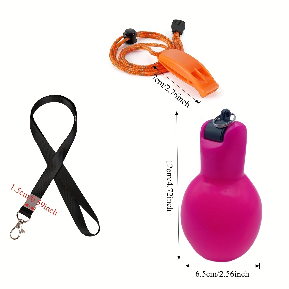 TEMU 3pcs Whistle Set - Stainless Steel Whistle & Pear-shaped Referee Whistle & Lanyard | Suitable For Referees, , Teachers, Sports Training And