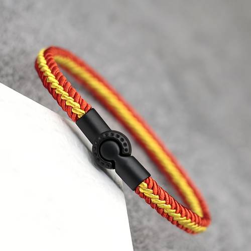 1pc vintage colorful braided couples magnetic clasp bracelet jewelry gift for friends and