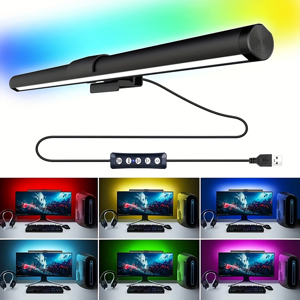 AMILL Smart Monitor Light Bar with RGB Backlight, Computer Display Light, LED Key-Controlled Gaming Screen Light, No Screen Glare, Eye Protection for Home Office