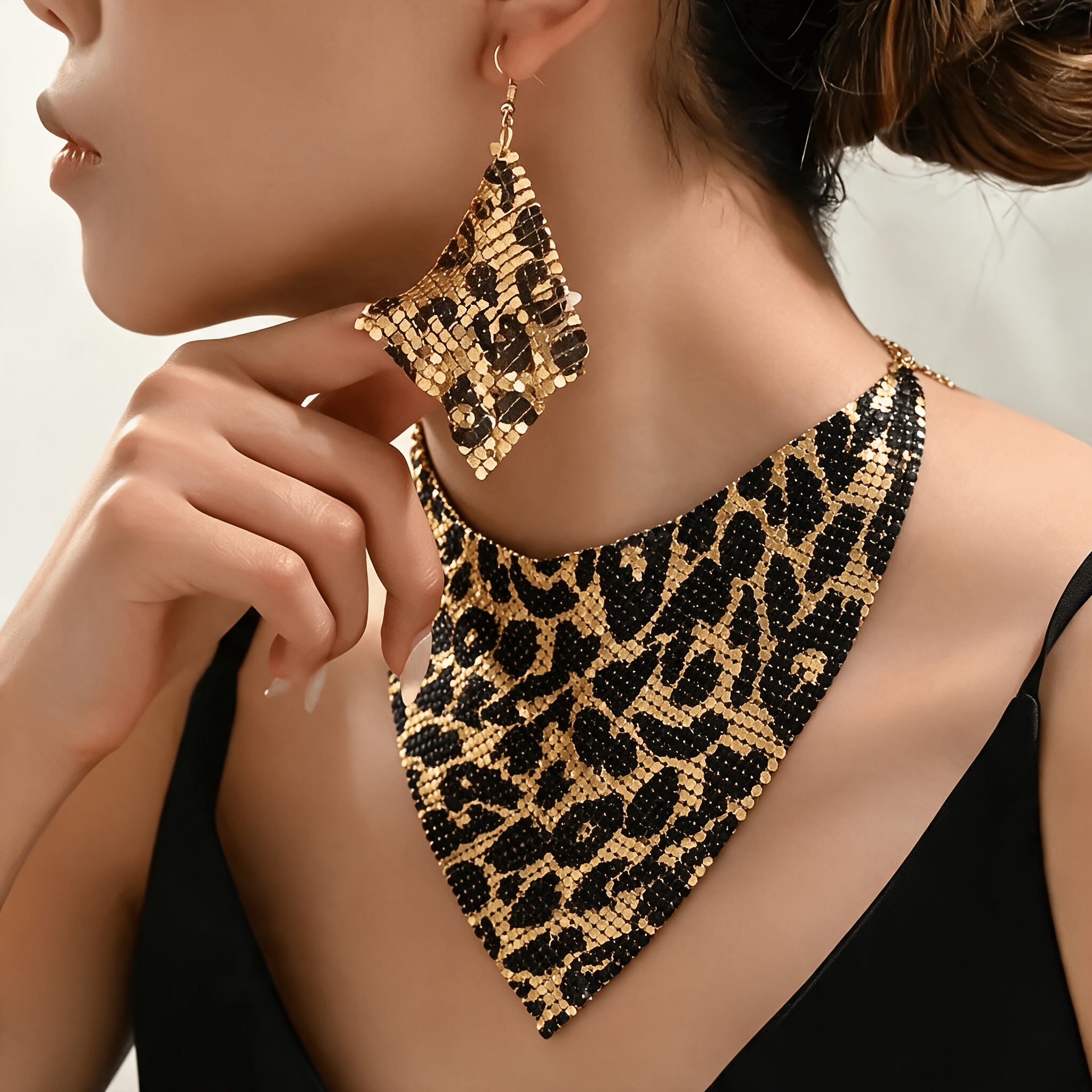 Leopard Necklace/Earring Set