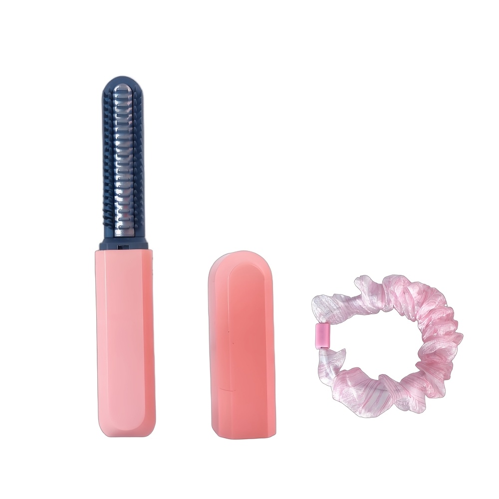 TEMU Mini Hair Straightener, Usb Rechargeable, Brush, Mustache Brush, Hot Bangs Comb Brush, 65g Lightweight Straight Hair Comb