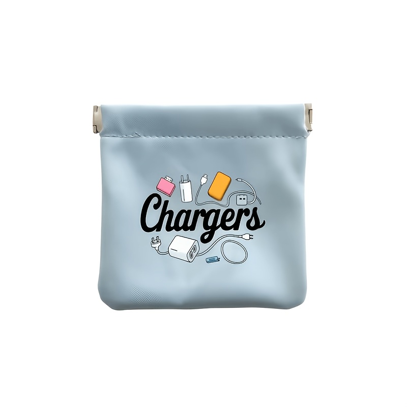 TEMU [bag In Bag, Organizer] Women' Purse, Printed Charger And Cable Storage Pouch - Available In Multiple Colors (pink, Green, Yellow, E) - Handbag