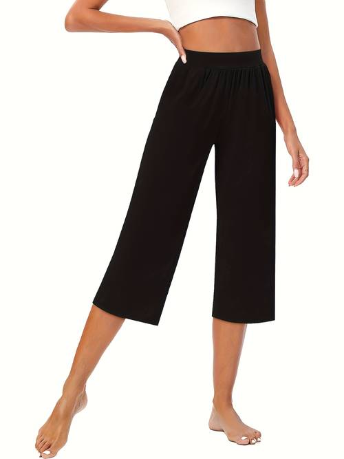 3 pack capri pants for women loose lounge cropped sweatpants joggers yoga capri with pockets