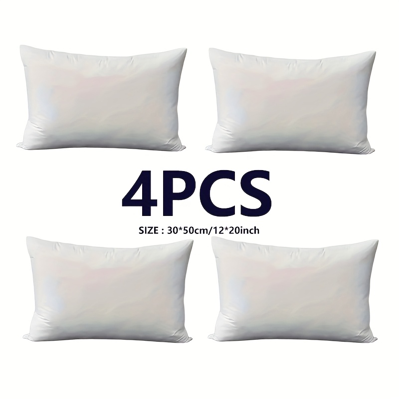 4pcs white polyester throw pillow inserts 12x20 inches soft Temu