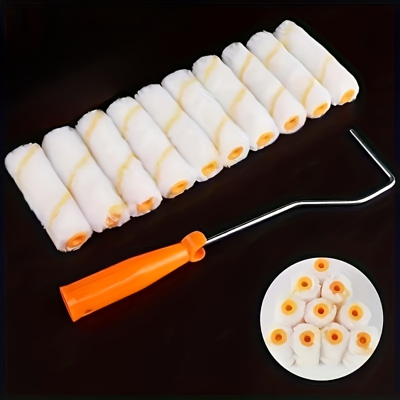 E-shop 11-teiliges Malpinsel-Set mit Verlängerungsstiel und drei 3-Zoll-Mini-Rollen, geeignet für Wände und Decken - Mehrzweckanwendung - Leicht zu