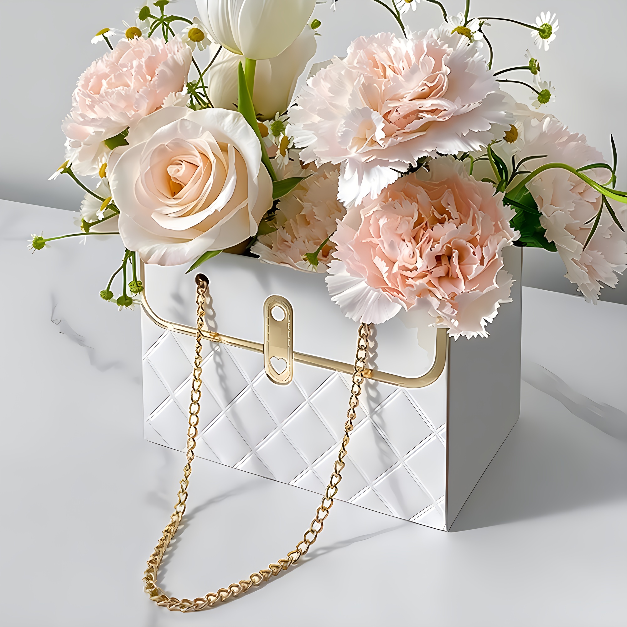 

4pcs Handbag Flower Packaging Bags Rectangular Gift Bags Creative Bouquet Small Scent Bag Packaging Box