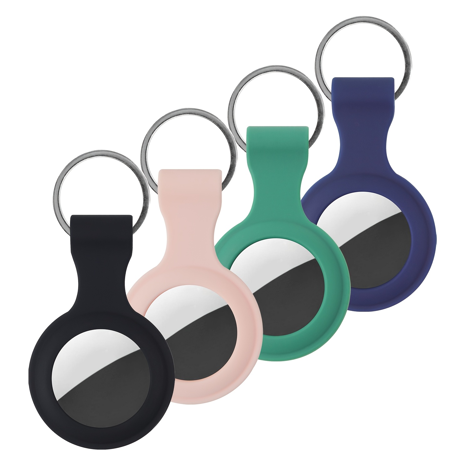 TEMU 4-pack, Suitable For Airtag Protective Cover, Locator Anti-loss Keychain Protective Case