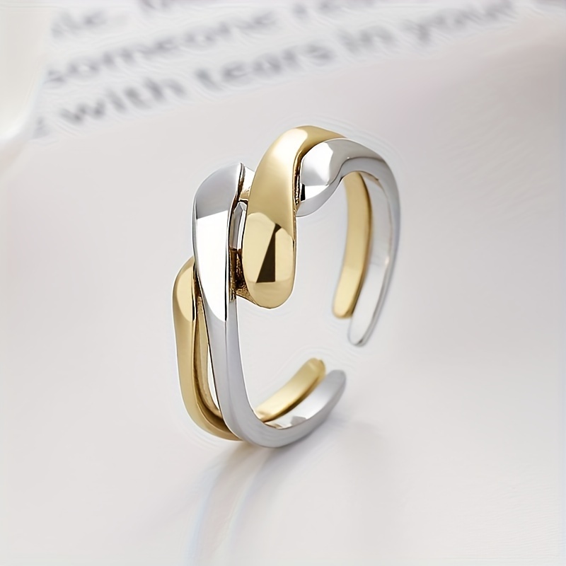 

925 Silver-plated, 2.0g, Simple Ring With Adjustable Opening - Suitable For Wear And Wear