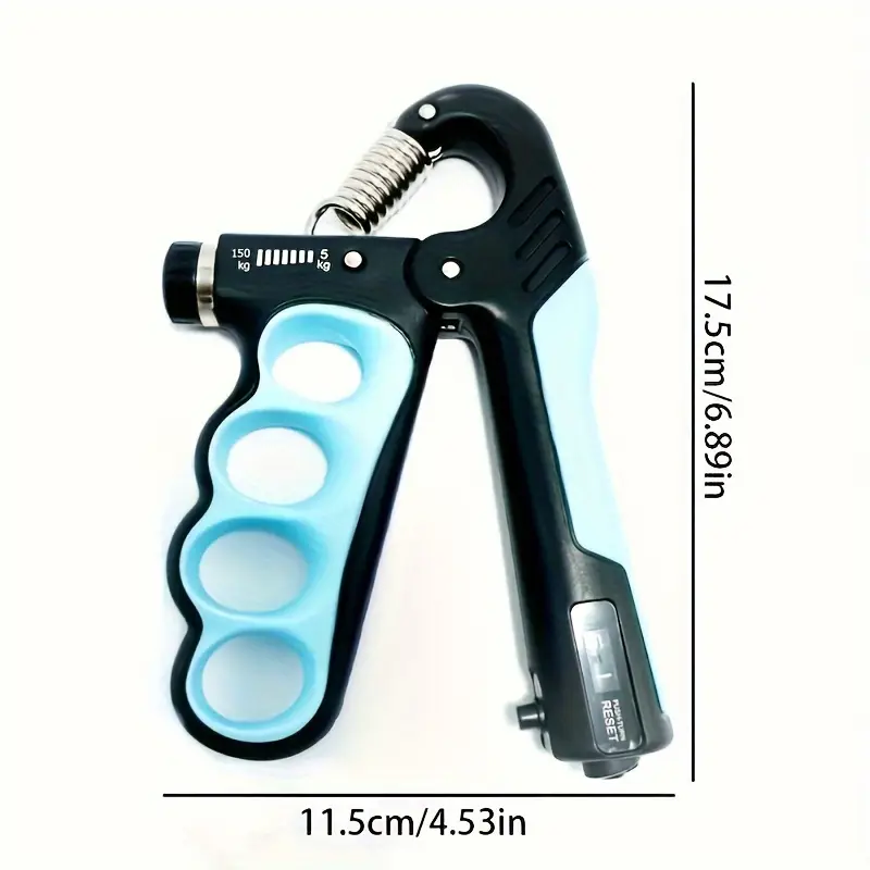 1pc mechanical counting grip strength trainer adjustable 5 150kg hand exercise for muscle training pp material blue green purple no power required fitness equipment for home gym use Product details 1