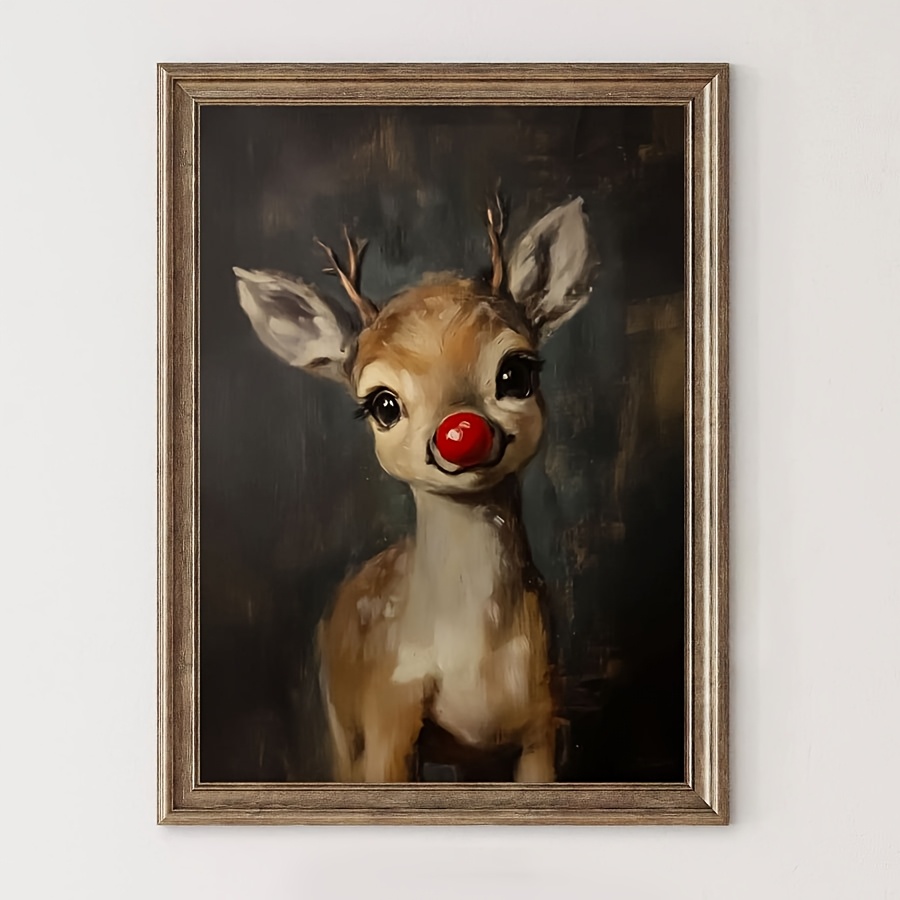 

Canvas Print - Red- Deer , Decor, Polyester Poster For Bedroom, Living Room, Classroom, Room Decor