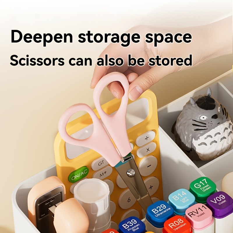 new 1pc desk organizer stationery storage box with 6 compartments 2 drawers on the right desk bedroom study room   organizer essential for keeping desktop tidy suitable for   gift Product details 4