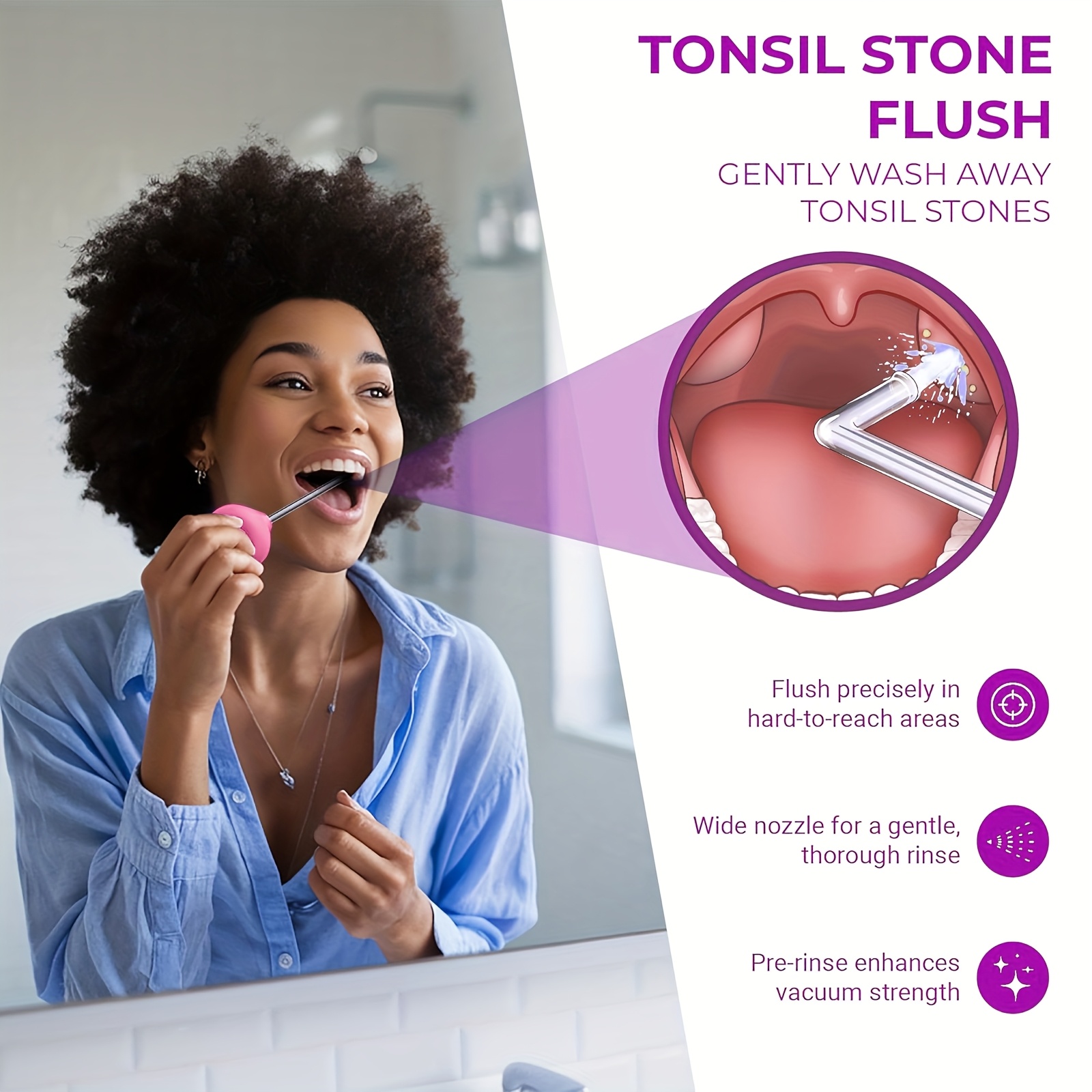 3pcs oral care set glass tongue cleaner silicone tonsil