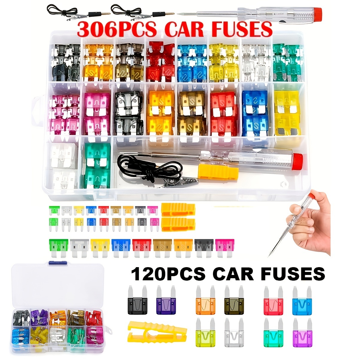 

120/306pcs 5a/35a Car Automotive Box Combination Car Set Inspection Pen