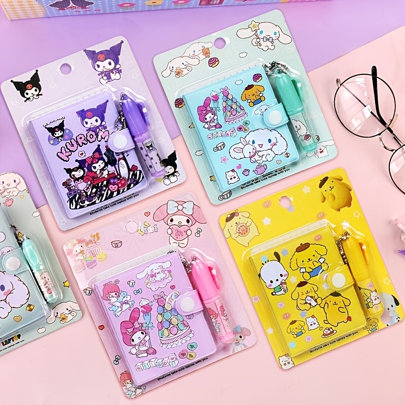 TEMU 2pcs Cinnamoroll & Pocket Journals With Matching Ballpoint Pens - Cute Cartoon Mini Journals, Creative Set For Daily Use