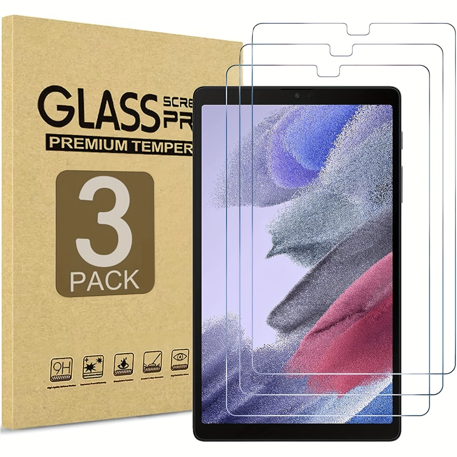 

3-pack Tempered Glass Screen Protector 8.7", 9h Hardness, , Anti-fingerprint, -resistant, Transparent, Display