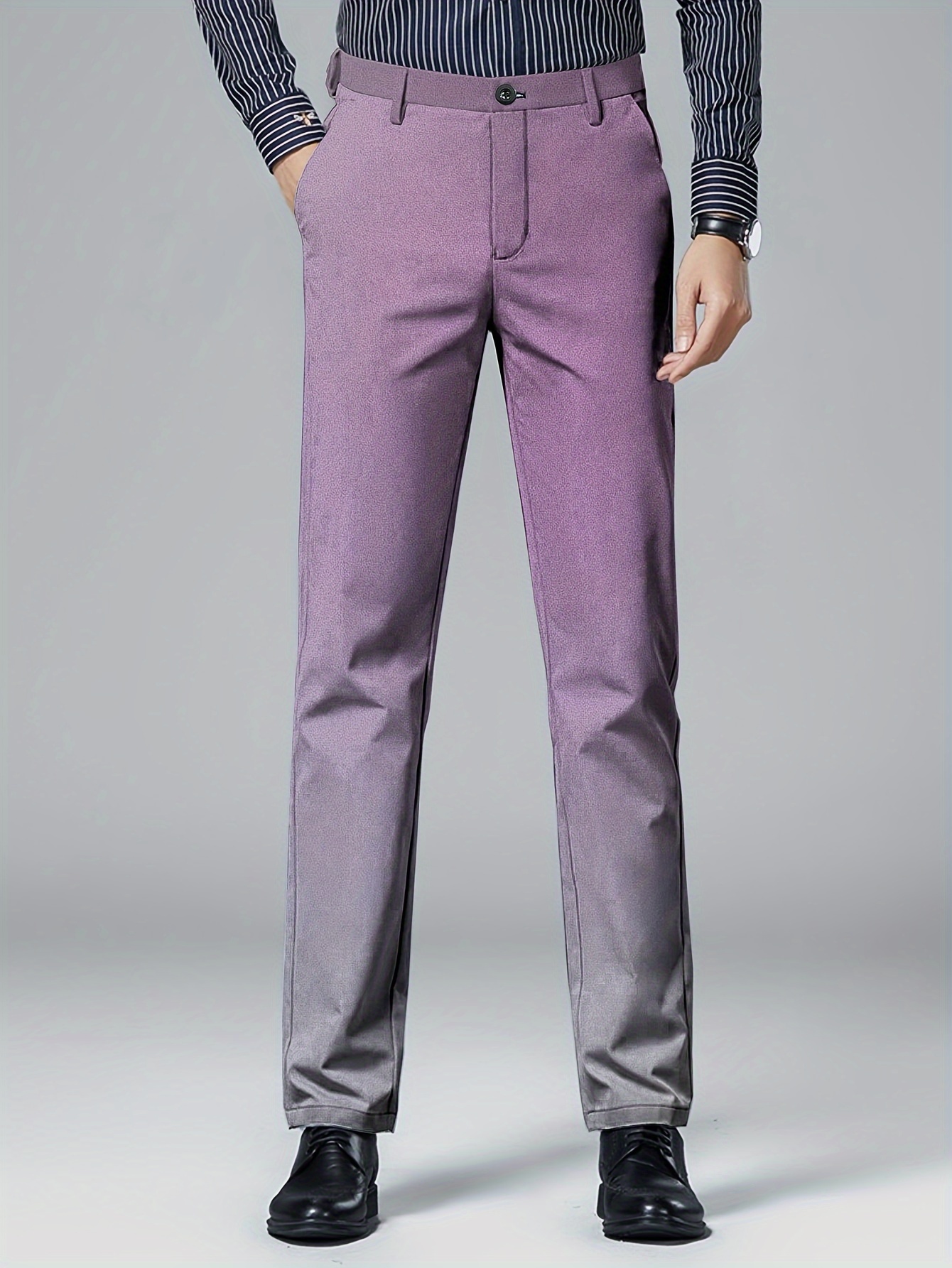 fitted lace wedding dress Dark Purple Dress Pants – Maceoo main image 0