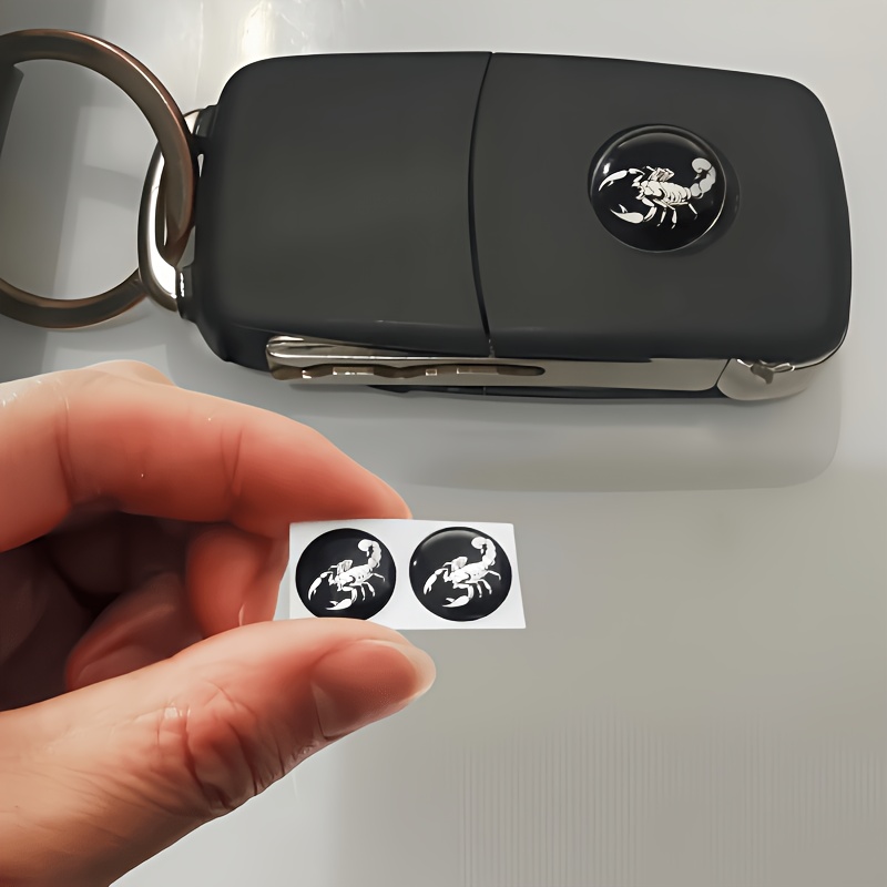 2pcs Logo 3d Epoxy Waterproof Stickers Car Key Dashboard Door Lock Decor
