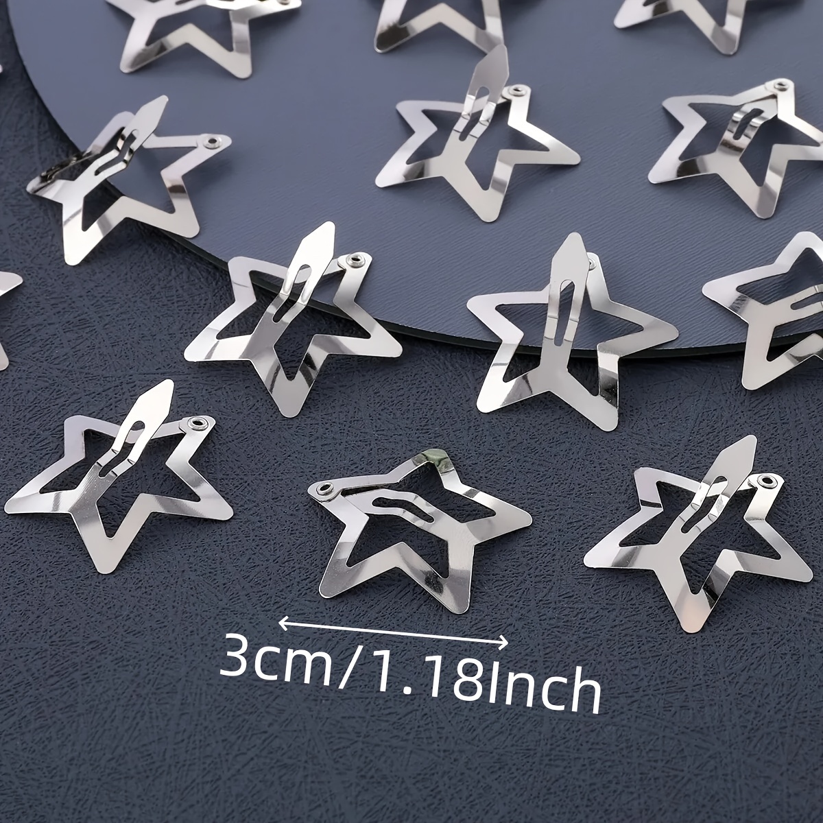 5/15/30/60pcs Y2K Silvery Star Hair Clips for Girls Filigree Star Metal Snap Clip Women Simple BB Hairpins Barrettes Hair Accessories, Gift for Eid, Ramadan