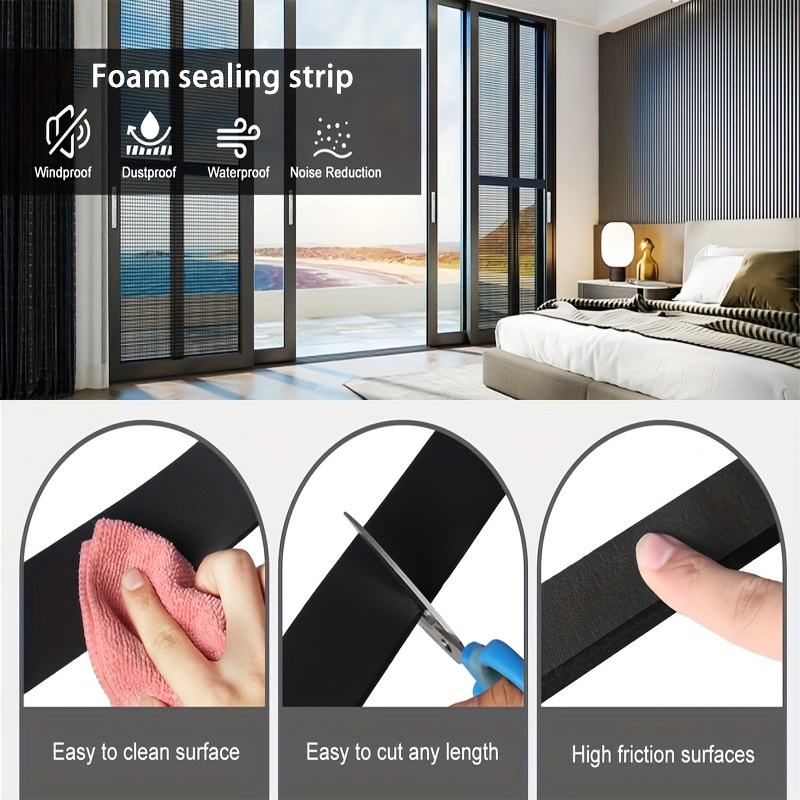 

10 Meters Foam Insulation Tape, Weatherstripping Door Seal Strip For , Sliding Door, Soundproof Door Seal Strip, Strip, Air Conditioner Seal Strip (1 Inch X 1/8 Inch X 33 Feet)