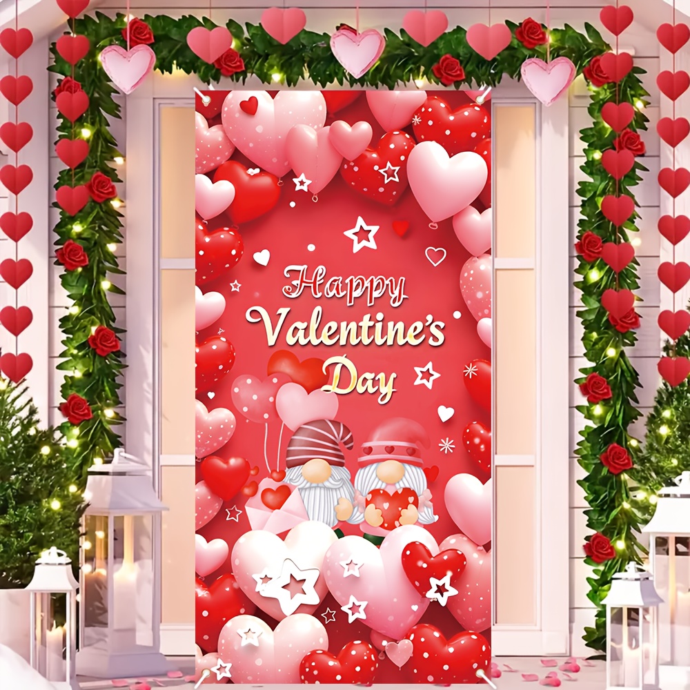 

1pc Valentine's Day Polyester Porch Banner, 35.4" X 72.8" Multipurpose Love Decoration, Wall & Outdoor Flag, No Electricity Needed