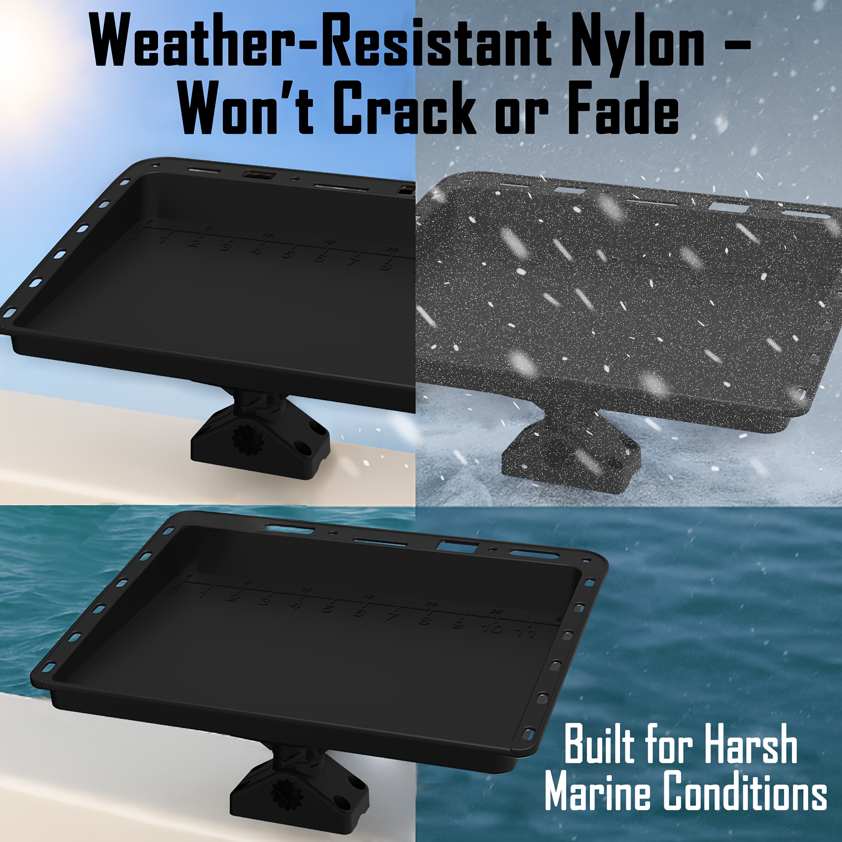 Multi-Functional Boat Bait Cutting Board with Mounting Base