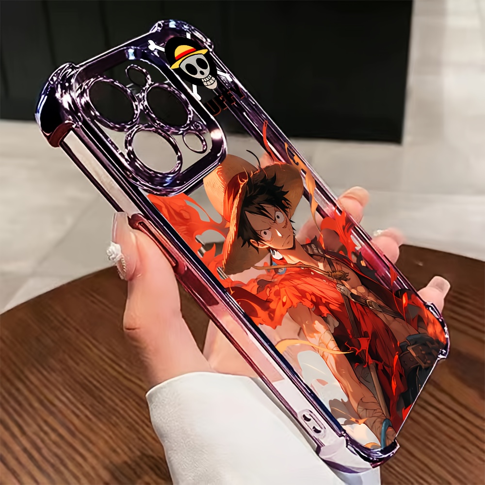 Funda para Teléfono - Funda para Teléfono - WB One Piece Aventura Anime Barco de Vela Funda para Teléfono Adecuada para iPhone 16 15 14 13 12 11 Pro Max X XR XSMAX 8 7 Plus Anticaída Cubierta Trasera Suave Transparente