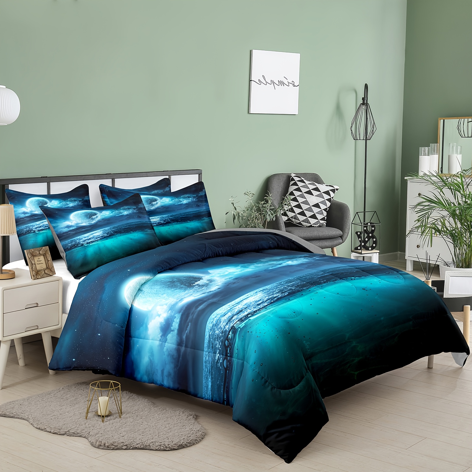 TEMU 2/3pcs Digital Printed 3d Bedding Quilt Set, Machine Washable , Super Soft, Use, Bedroom Decor, , Cozy Bedding, Stylish Bedding, Modern Bedding,