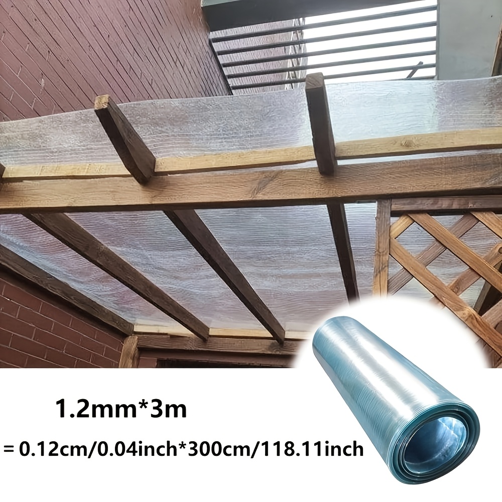 Image of 1pc Of 3mm Thick Transparent Fiberglass Lighting Tile For Awnings And Greenhouses, Suitable For Plastic Roofing And Terrace Applications