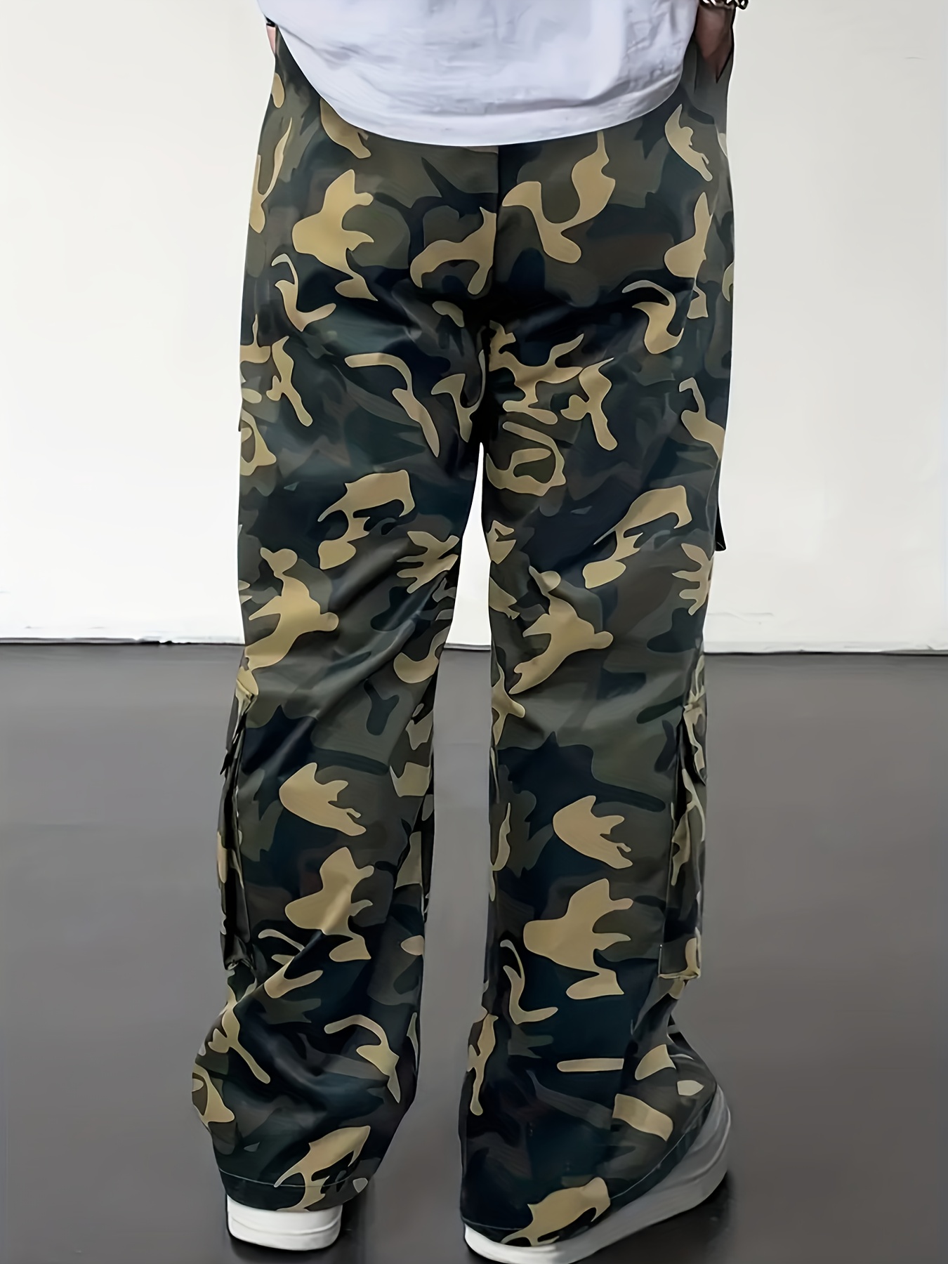 mens camouflage cargo pants wide leg loose fit summer - Temu Canada