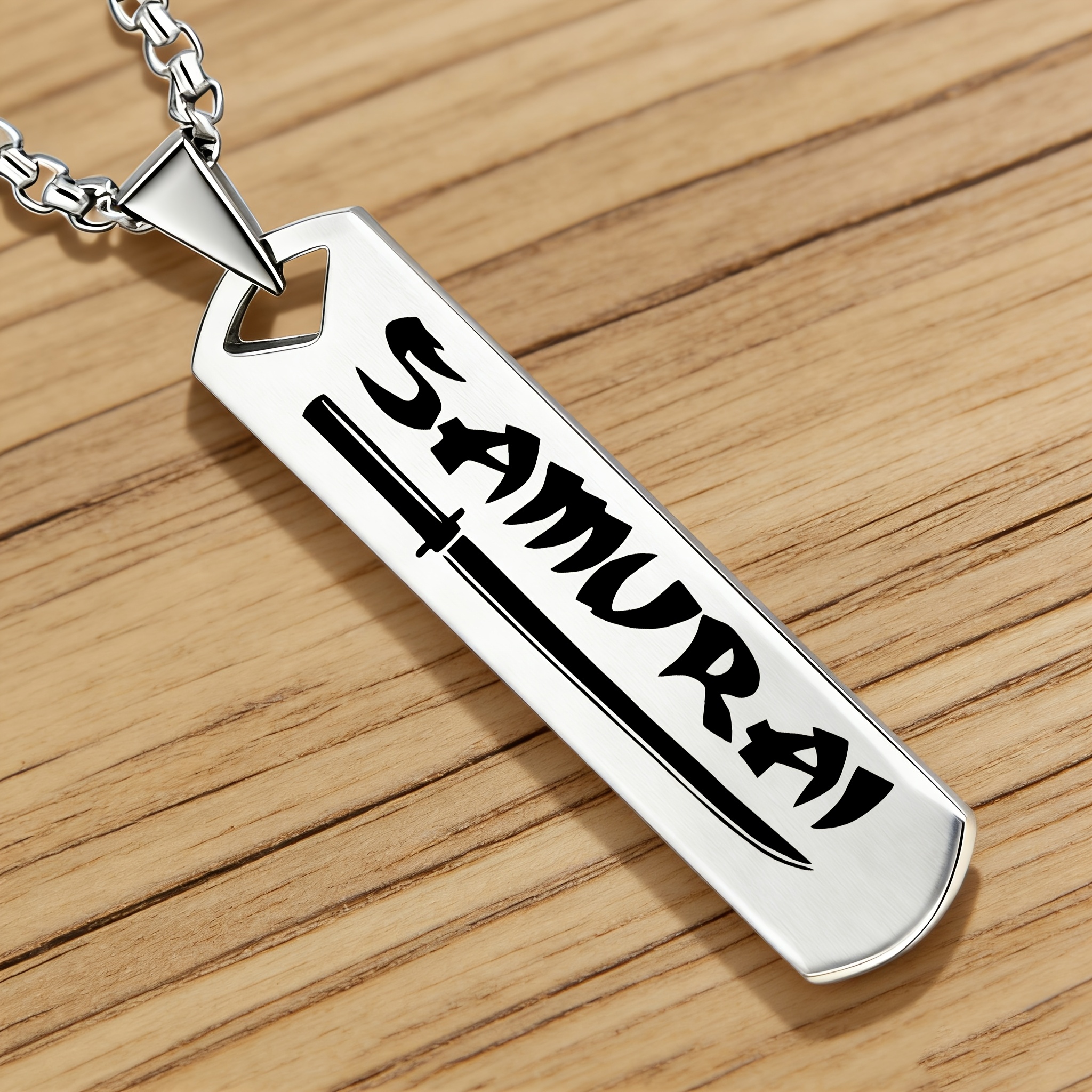 Image of The "" Minimalist And Stylish Accessory Features A Pendant Necklace That Embodies A Strong And Spirit, Making It Japanese Fashion And