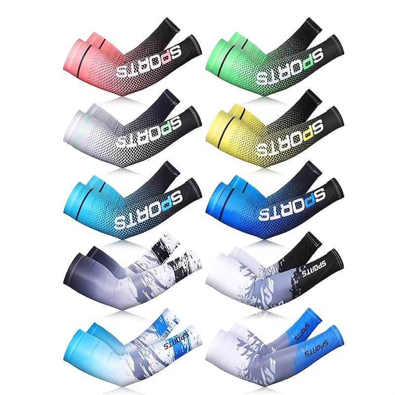 TEMU 10 Pairs Cooling Arm Sleeves - Elbow-length Wrist Covers, Non-slip Compression Fit Design