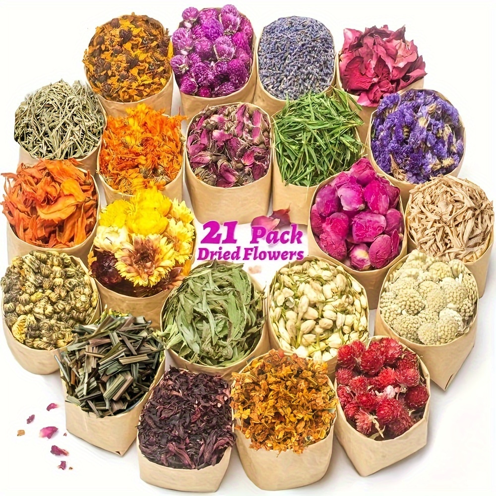 

Dried Flower Set For Aromatherapy & Resin Jewelry - Lavender, Rose Petals, Jasmine, Ginger | 0.18oz Each | Perfect For Easter, Ramadan, Valentine's, Thanksgiving, Mother's Day Decor
