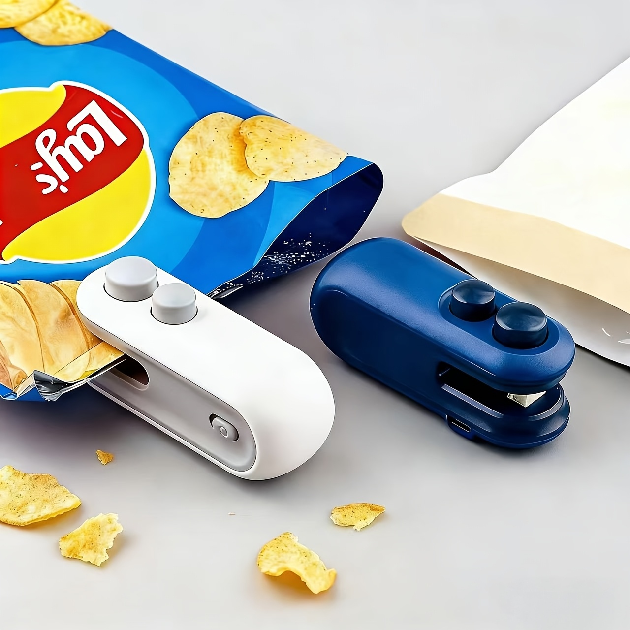USB mini rankinis nešiojamas maisto vakuuminis hermetizatorius traškučiams, užkandžiams, kavai, šviežumo išlaikymui, magnetinis, įkraunamas, namams ir kelionėms