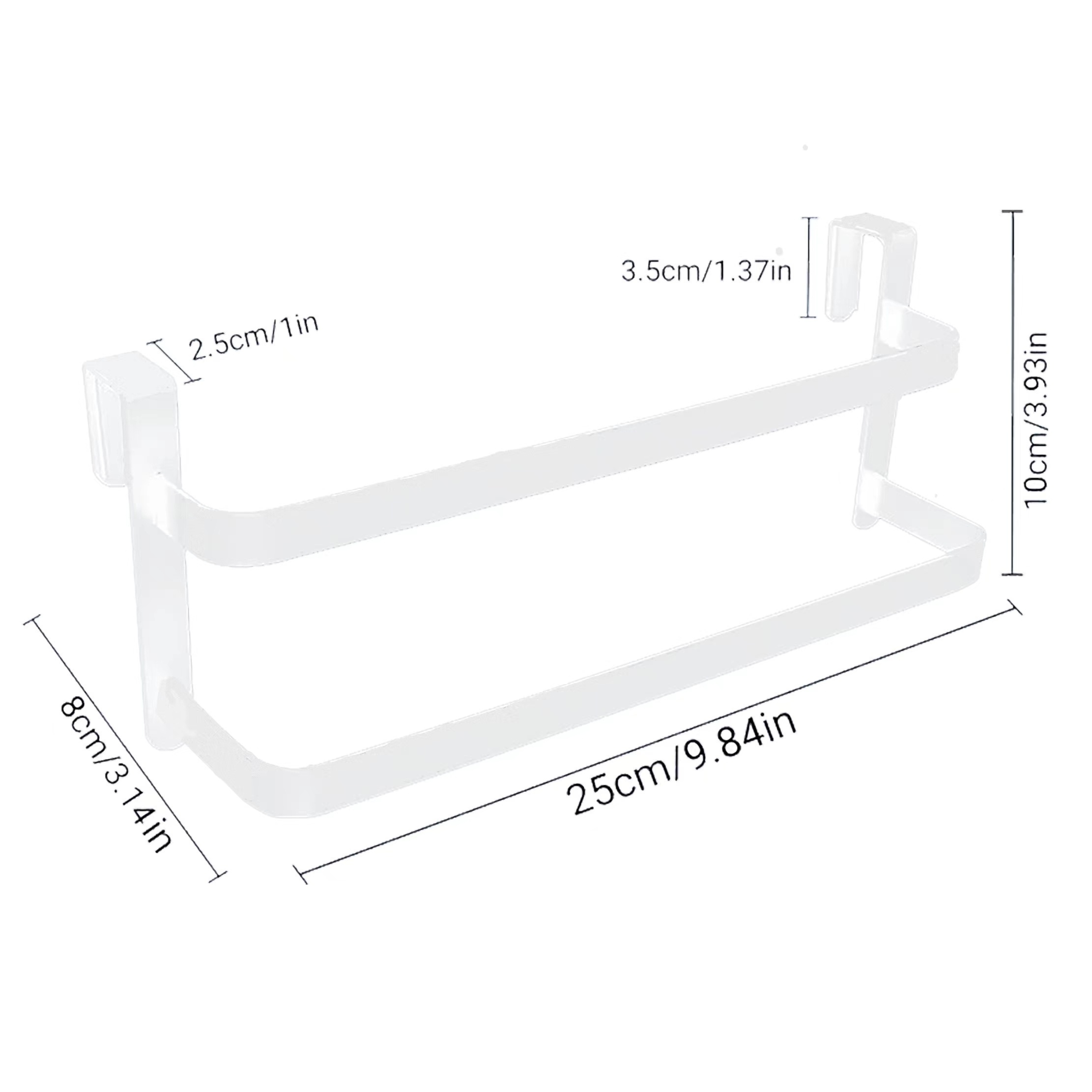 1pc/2pcs Kitchen Cabinet Towel Rack, Double Kitchen Towel Rack, Cabinet Door Towel Rail, Bathroom Double Towel Rail Rack, Can Hold Hand Towels/dish Towels And Towels, Shower Door Hanger
