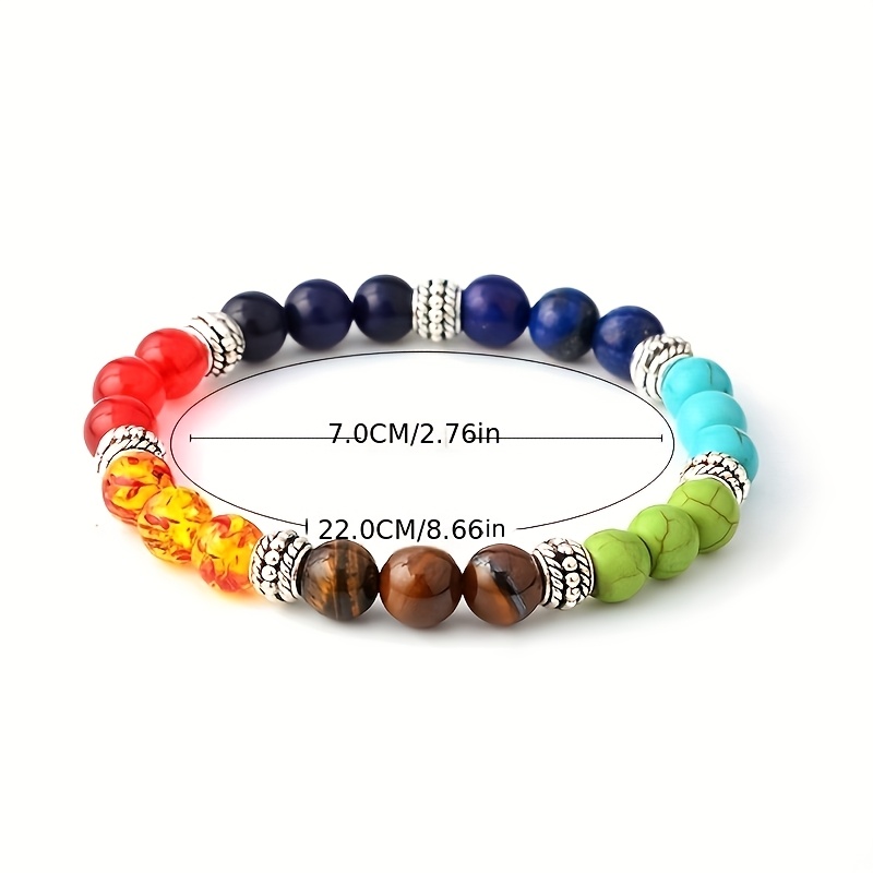 7 Chakra Gemstone Beads Necklace & Bracelet Set for Yoga Balancing