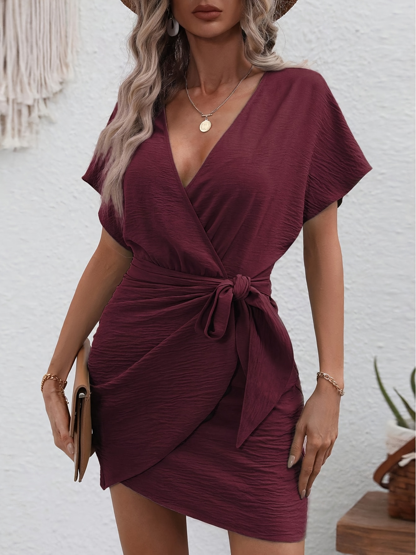 asymmetrical hem wrap dress Ophelia Wrap Midi Dress OLIVE / XL by Sugarlips main image 1