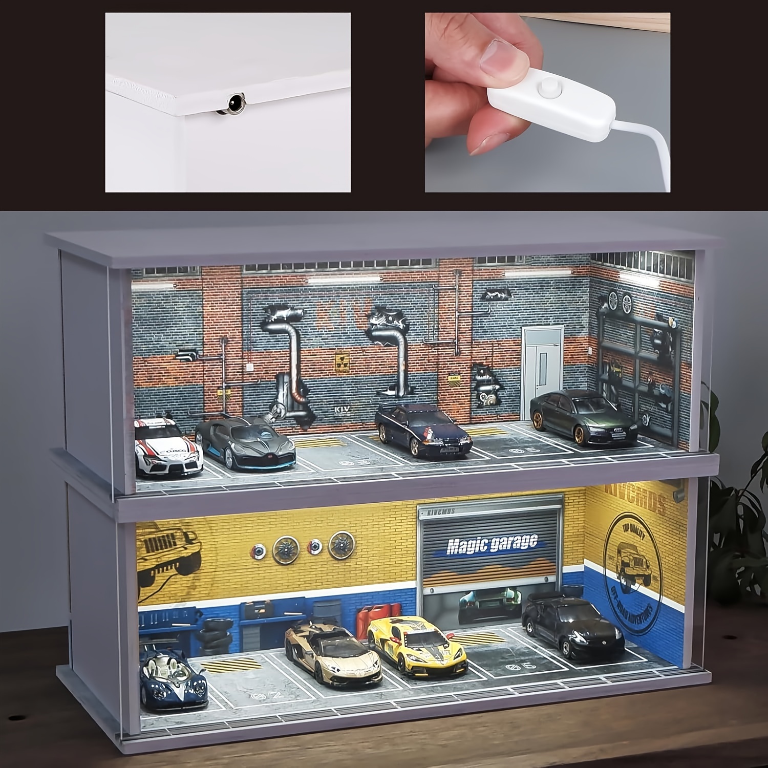 1 64 scale car model parking display box led lighting - Temu Saudi