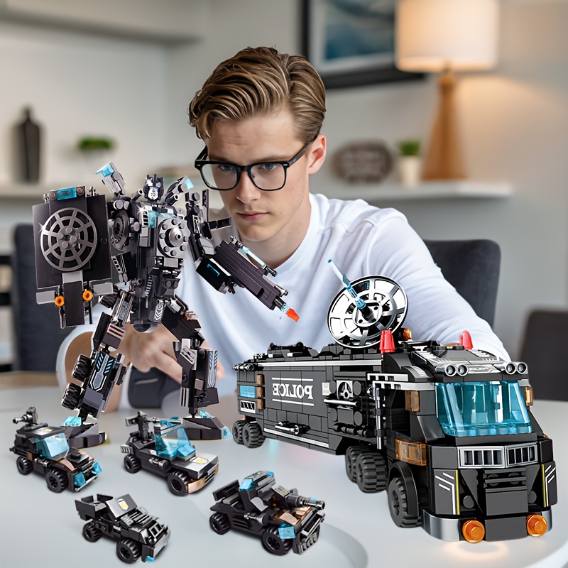 City Police Department Building Blocks Kit Toy, Police Car, Role-playing Toys for Boys And Girls, Halloween/Thanksgiving Day/Christmas Gift