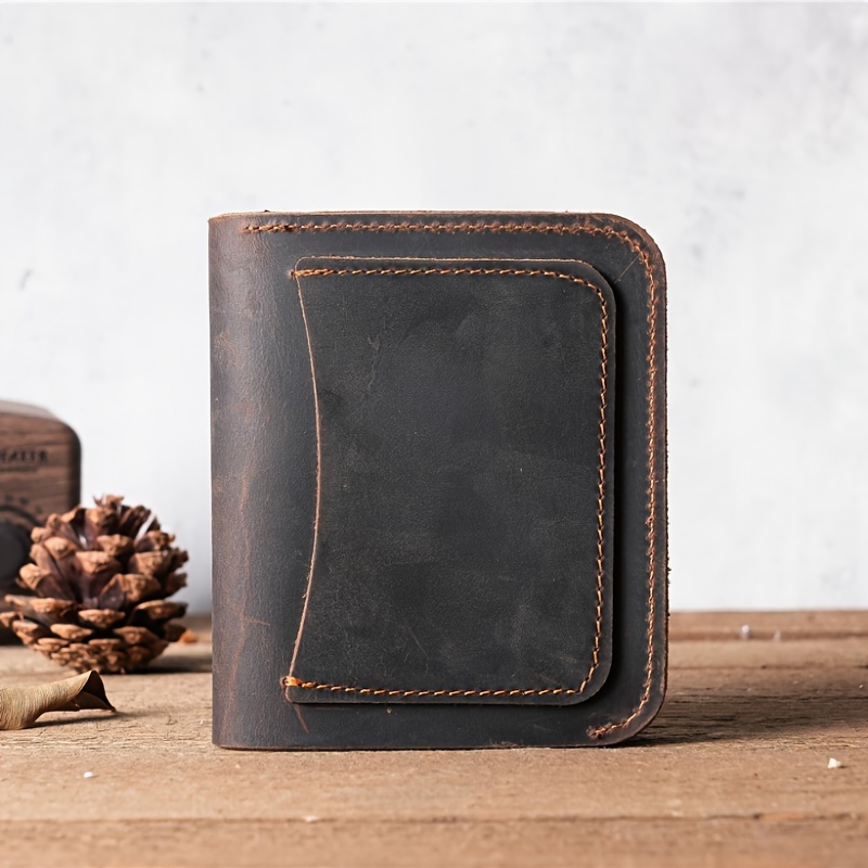 Retro Wild Horse Leather Pull-chain Men's Wallet - Heavy-duty, Multi-functional Card Holder - Premium Leather Quality