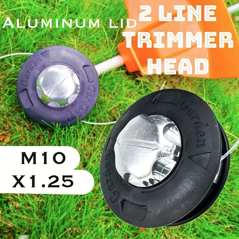 

Replaceable 2-line Aluminum Lid Trimmer Head, Easy Thread, No Disassembly Required, Weeding Tool Attachment For Garden Trimmers, With M10 X 1.25 Threaded Design, For 8mm Trimming Line