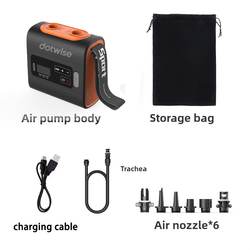 TEMU Outdoor Portable Electric Air Pump Pump High Pressure Inflation Pump For Air Mattress Kayak Paddle Boat